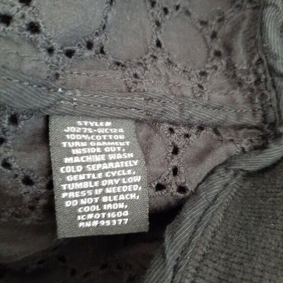SANCTUARY 100% Cotton Bomber Eyelet Jacket Black Sz XS - Picture 9 of 11